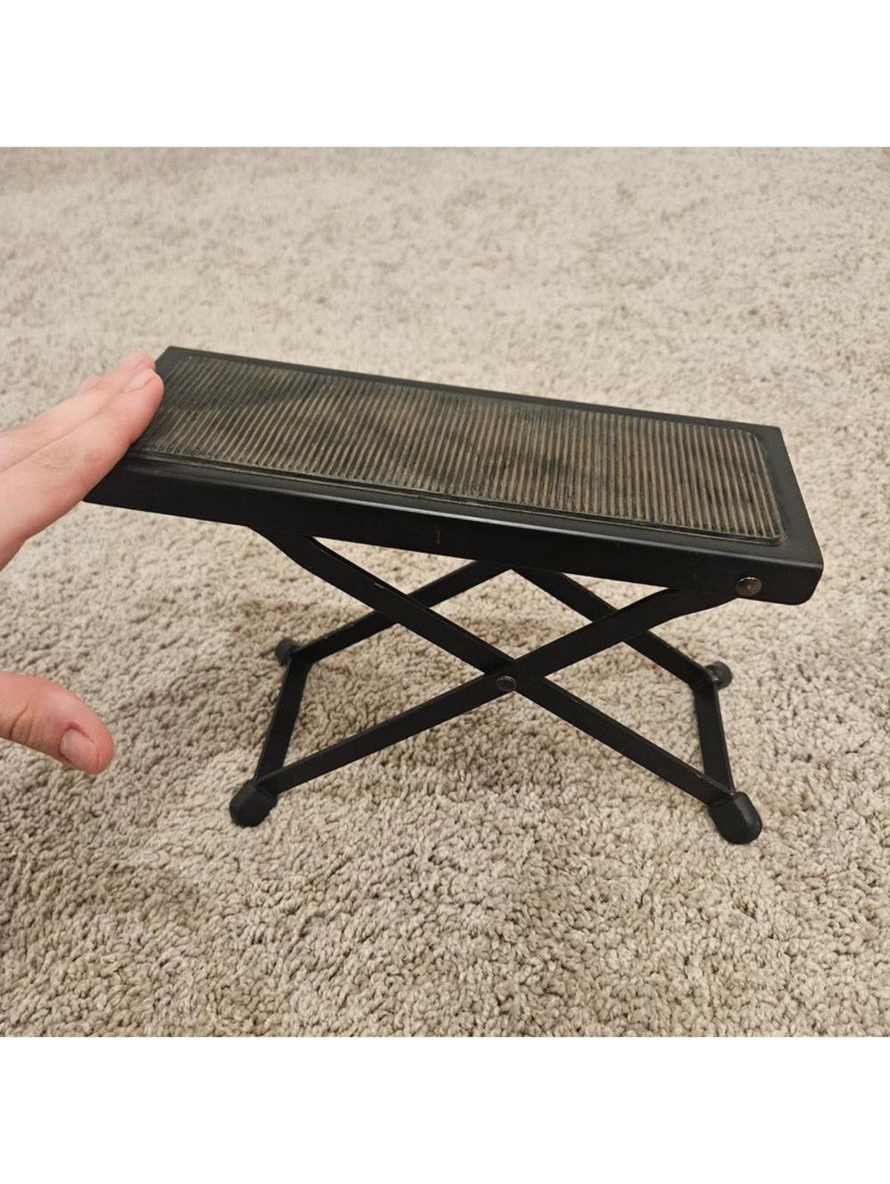On-Stage FS7850B Adjustable Guitar Foot Stool Foot Rest 5 Position Folding Black